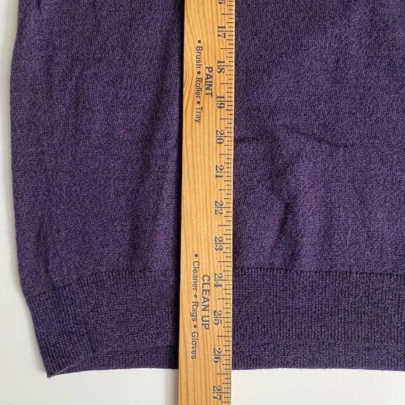 Calvin Klein 100% Italian Merino Wool V-Neck Sweater Long Sleeve Purple Men's XL